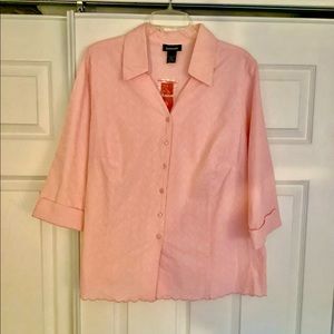 NEW -Ladies Avenue Pink Embroidered Blouse - 14/16